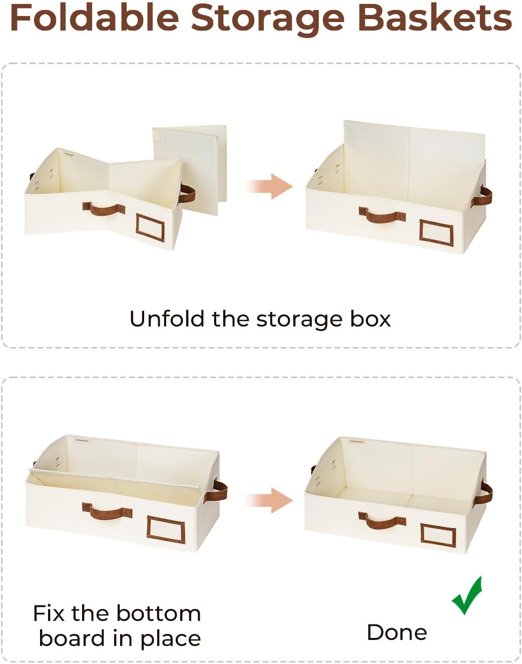 StorageWorks Closet Storage Bins, Trapezoid Organizer Box for Shelves, Fabric Clothes Bin, Foldable