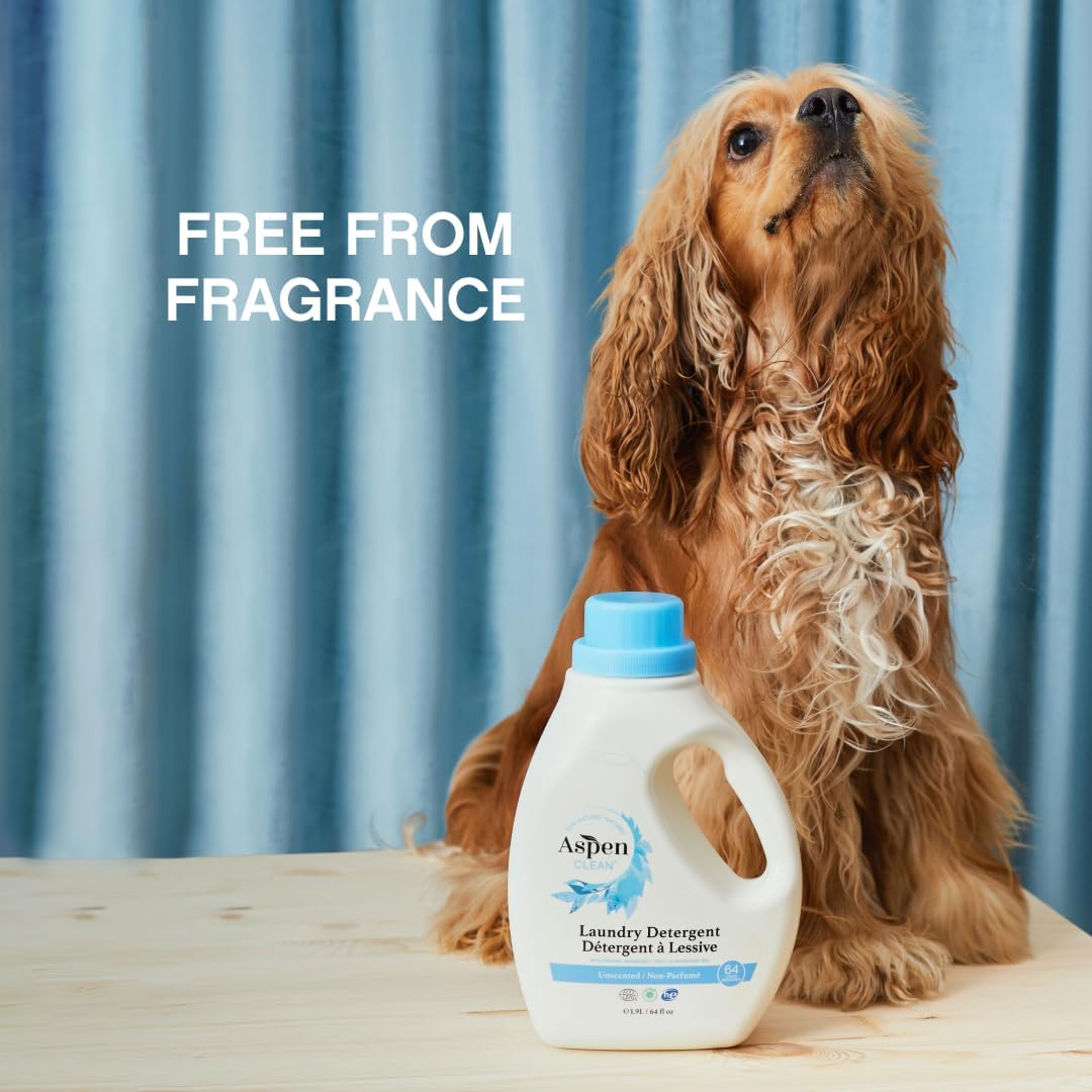 AspenClean Natural Laundry Detergent Unscented - 100% Natural, Organic, HE Liquid Laundry