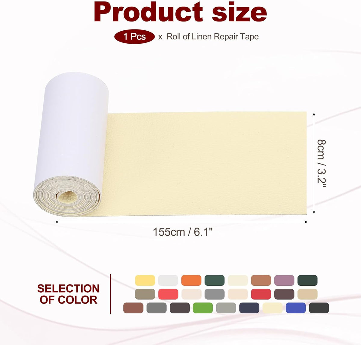 PATIKIL Leather Patches Tape for Furniture, 3.2 x 61 Inch Self Adhesive Vinyl Leather Repair Kit