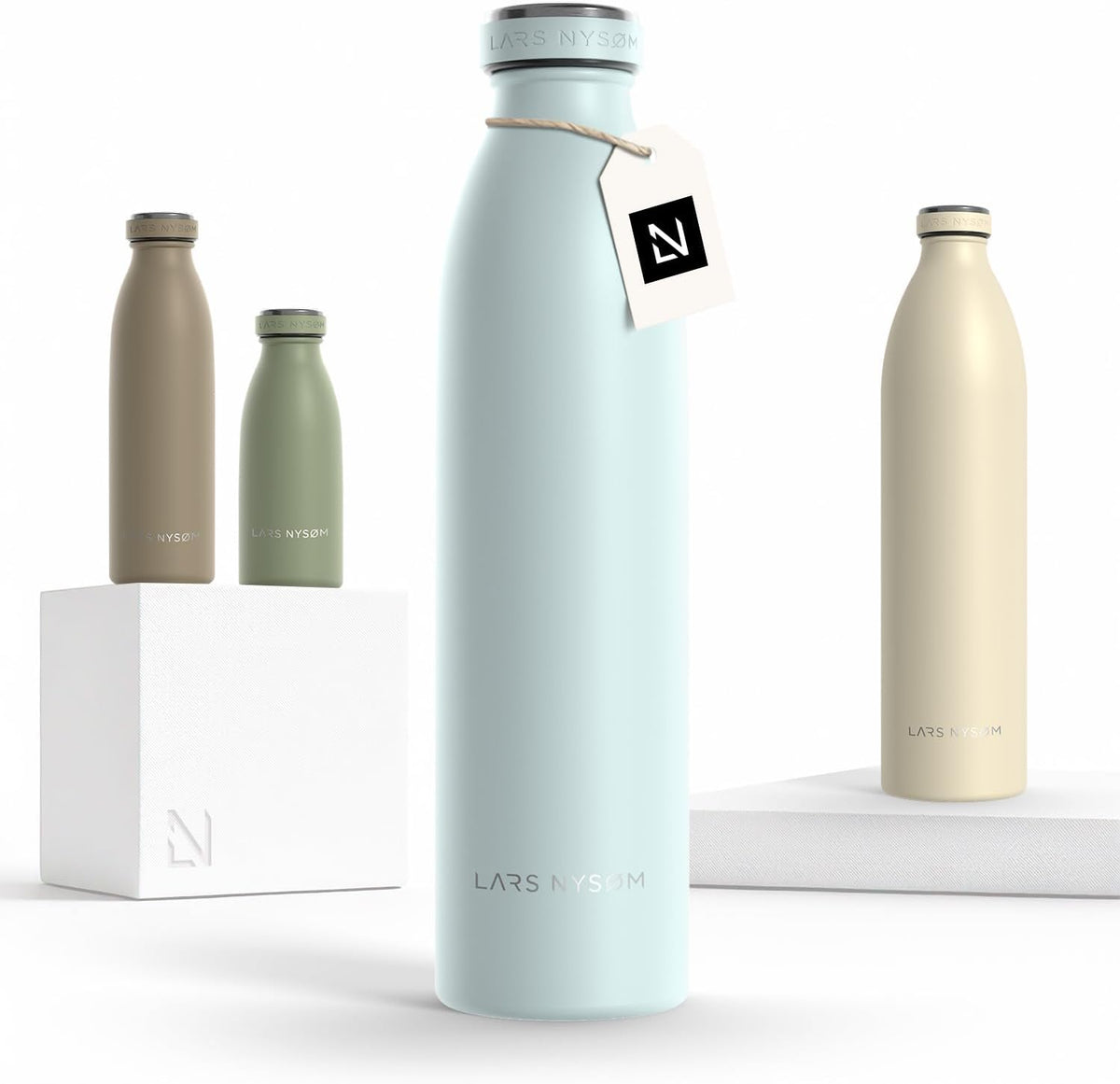 LARS NYSØM Stainless Steel Insulated Water Bottle 12oz 17oz 25oz 34oz 51oz | Insulated Thermo Flask