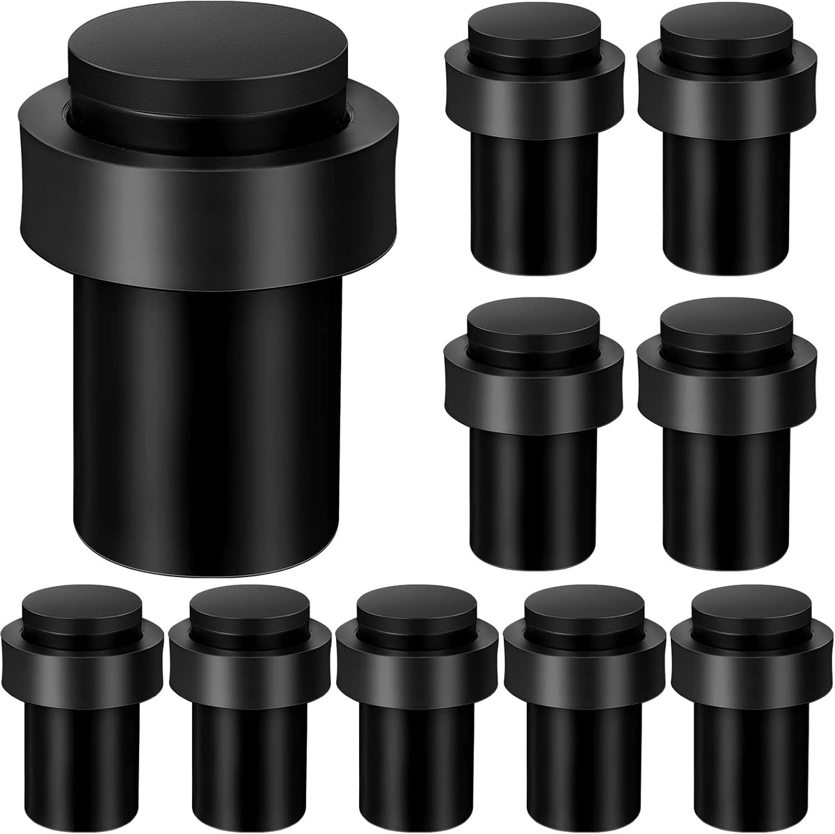 Chumia 10 Pcs Door Stopper Mounted Floor Stops Stainless Steel Cylindrical Stopper Modern