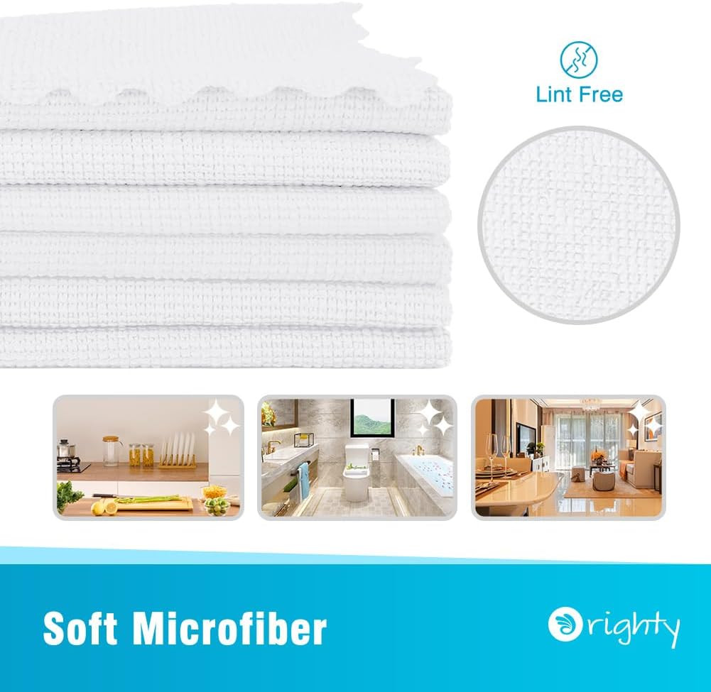Orighty Microfiber Cleaning Cloth, 24 Pack Highly Absorbent Cleaning Supplies, Reusable Clean Rags