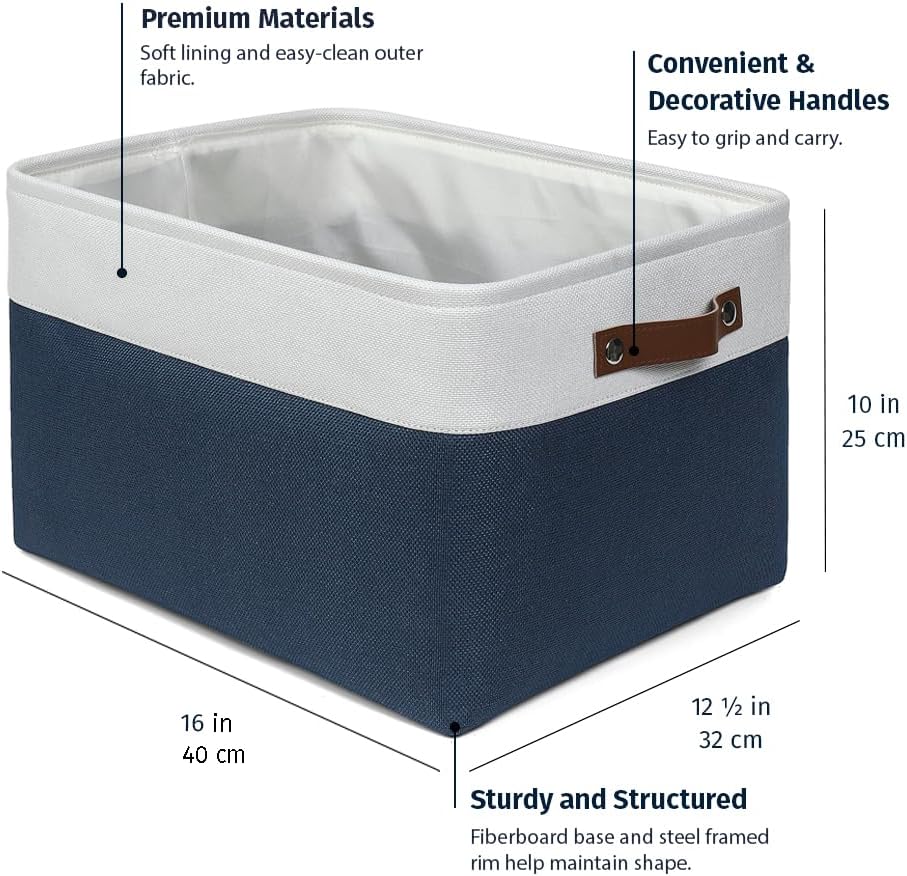 OrganiHaus Extra Large Fabric Storage Bins for Shelves 16x13in, Closet Storage Baskets for Shelf