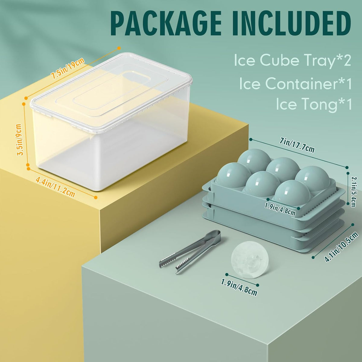 WIBIMEN Large Ice Cube Molds, Big Round Whiskey Ice Cube Trays for Freezer, Easy to Fill & Release