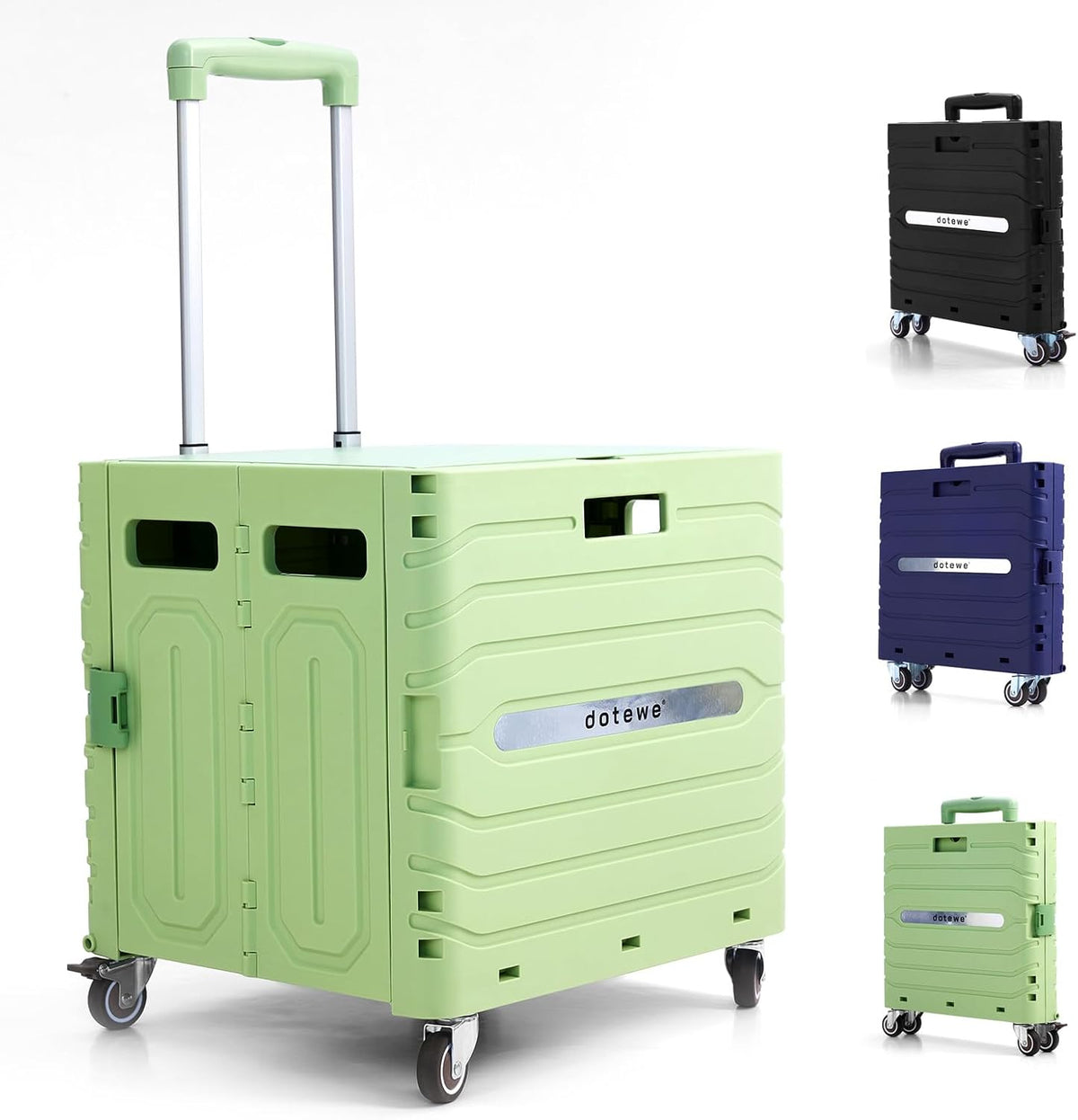 Folding Utility Cart Portable Rolling Crate Handcart Foldable Shopping Trolley Collapsible, with