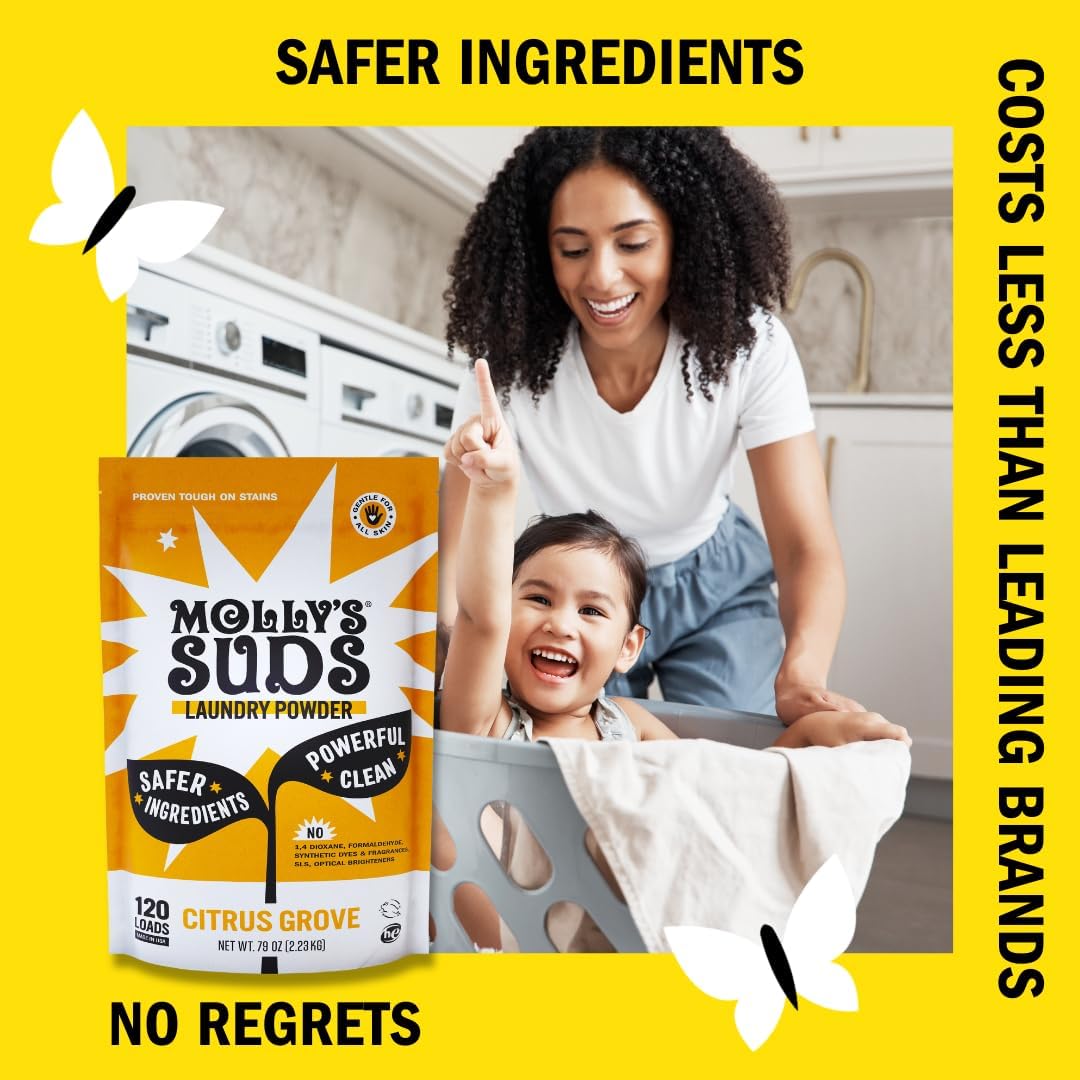 Molly's Suds Original Laundry Detergent Powder | Clean Laundry Detergent Powder for Sensitive Skin