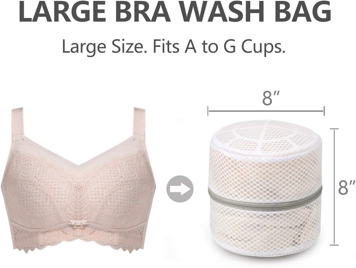 Muchfun 3Pcs Bra Wash Bags, Honeycomb Mesh Laundry Bags for Delicates, Lingerie, Intimates and