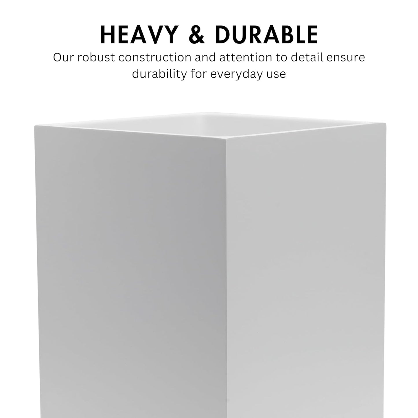 Matte White Square Small Trash Can, 2 Gallons / 7.5L Garbage Can, Waste Basket for Home, Bathrooms