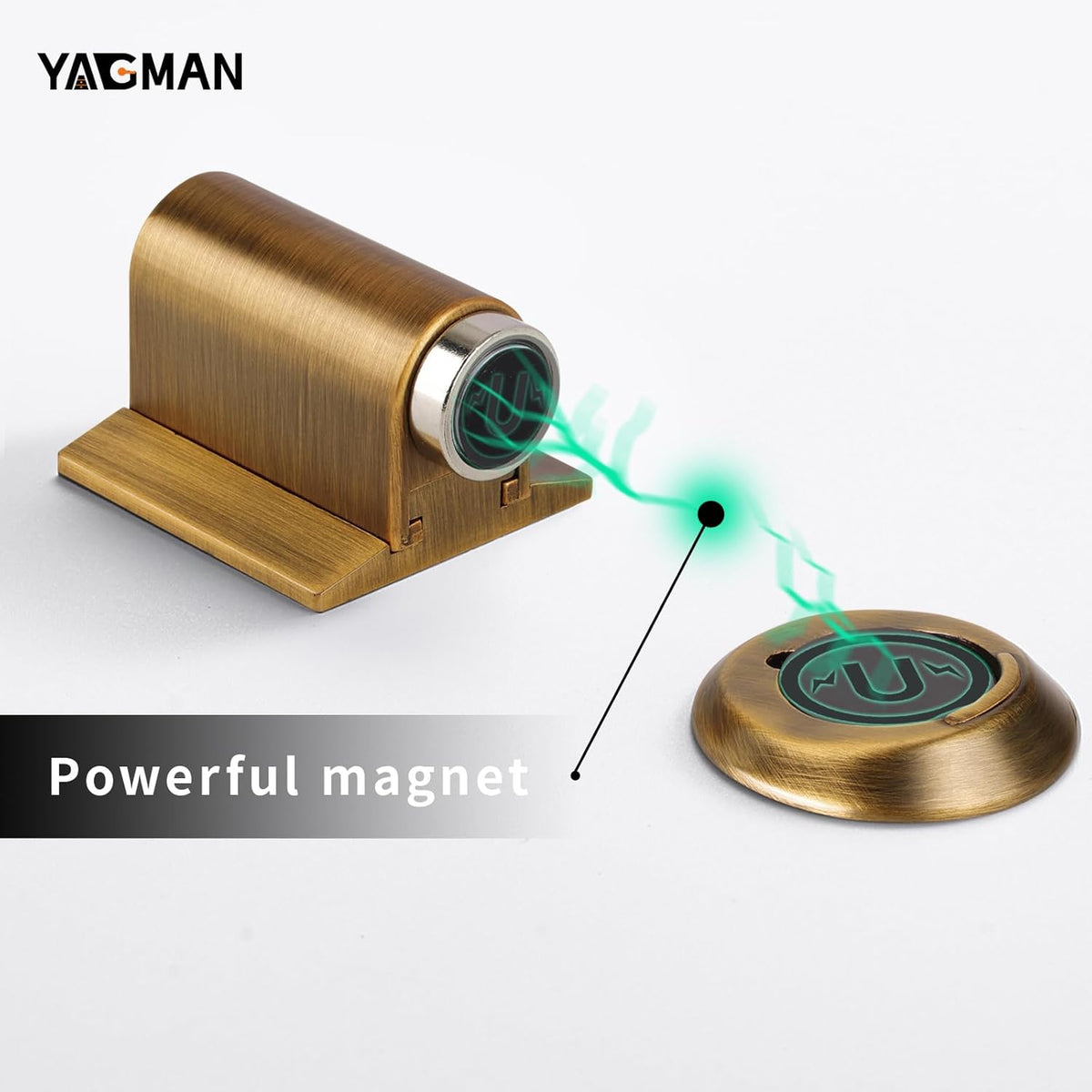 1 Pack Magnetic Door Stoppers Retractable Bottom of Door Holder No Drilling Mount Floor Door Stop