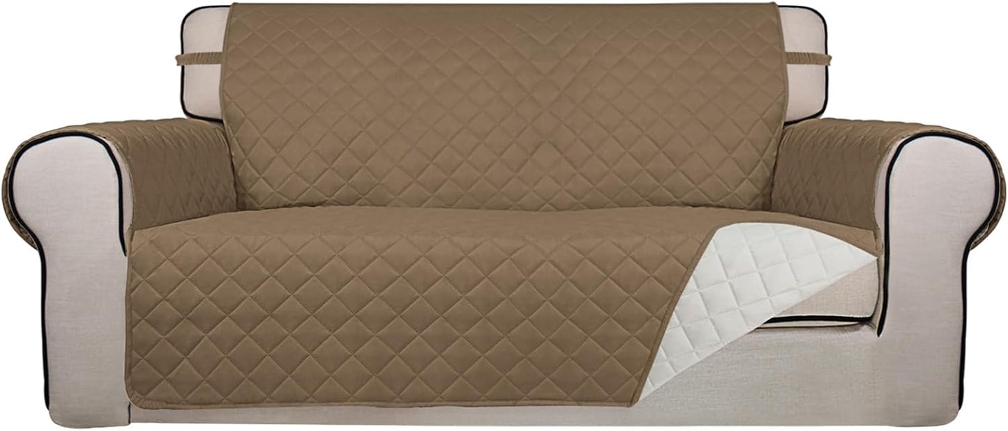 PureFit Reversible Quilted Sofa Cover, Water Resistant Slipcover Furniture Protector, Washable