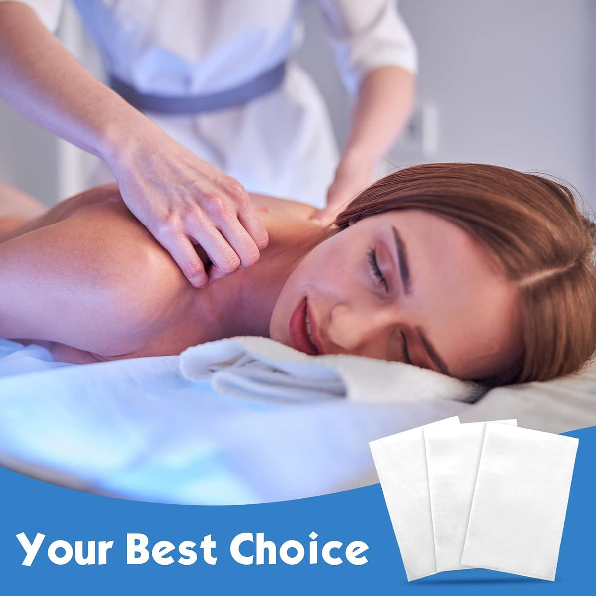 Tegeme 150 Pieces Disposable Massage Table Sheets 31" x 70" Waterproof Bed Sheets Non Woven Bed
