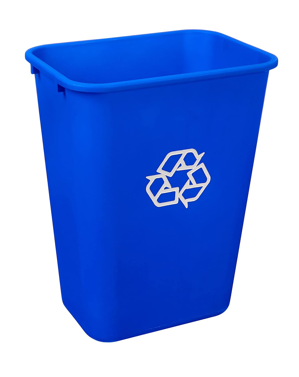 Amazon Basics Trash Can, Rectangular Commercial Office Wastebasket, Recycle Logo, 10 Gallon (Pack