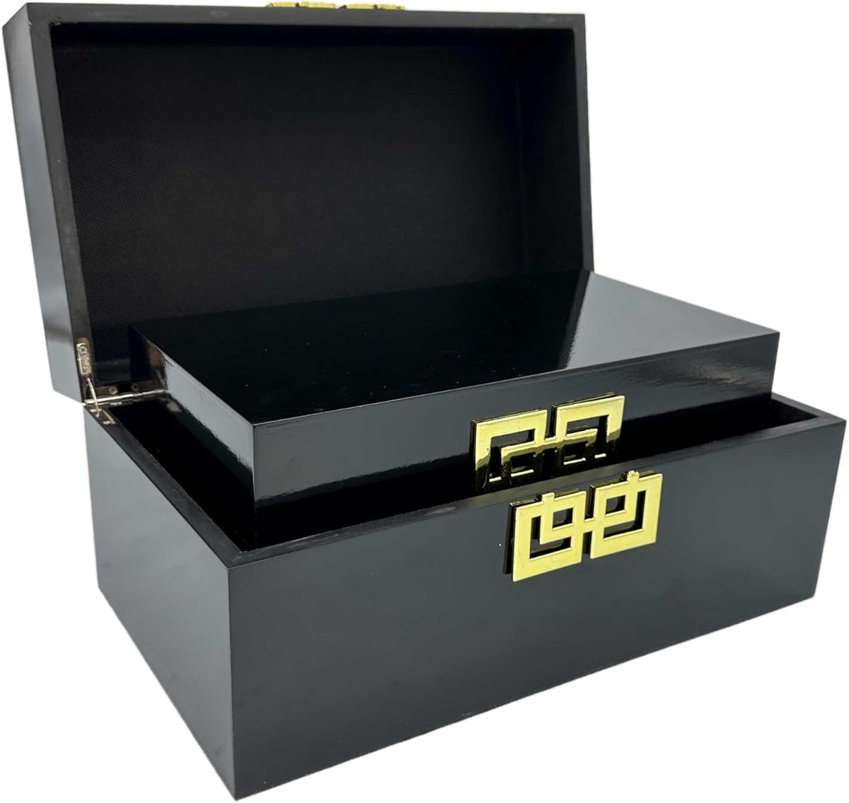 Galt International Storage Box Set Decorative Storage Box w/Hinged Lid Classic Design Wood Decor