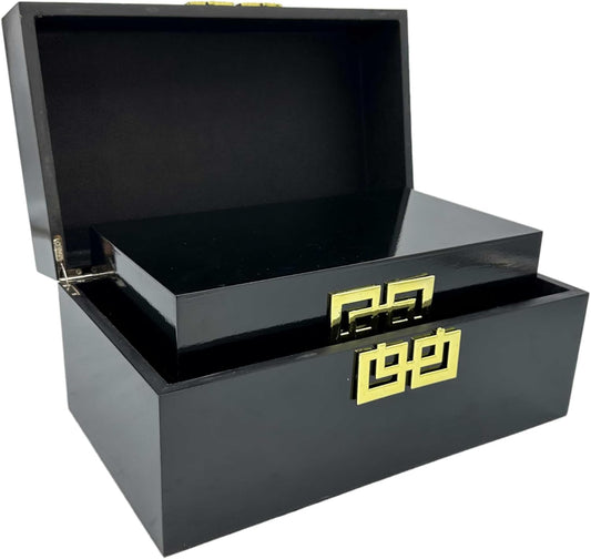 Galt International Storage Box Set Decorative Storage Box w/Hinged Lid Classic Design Wood Decor