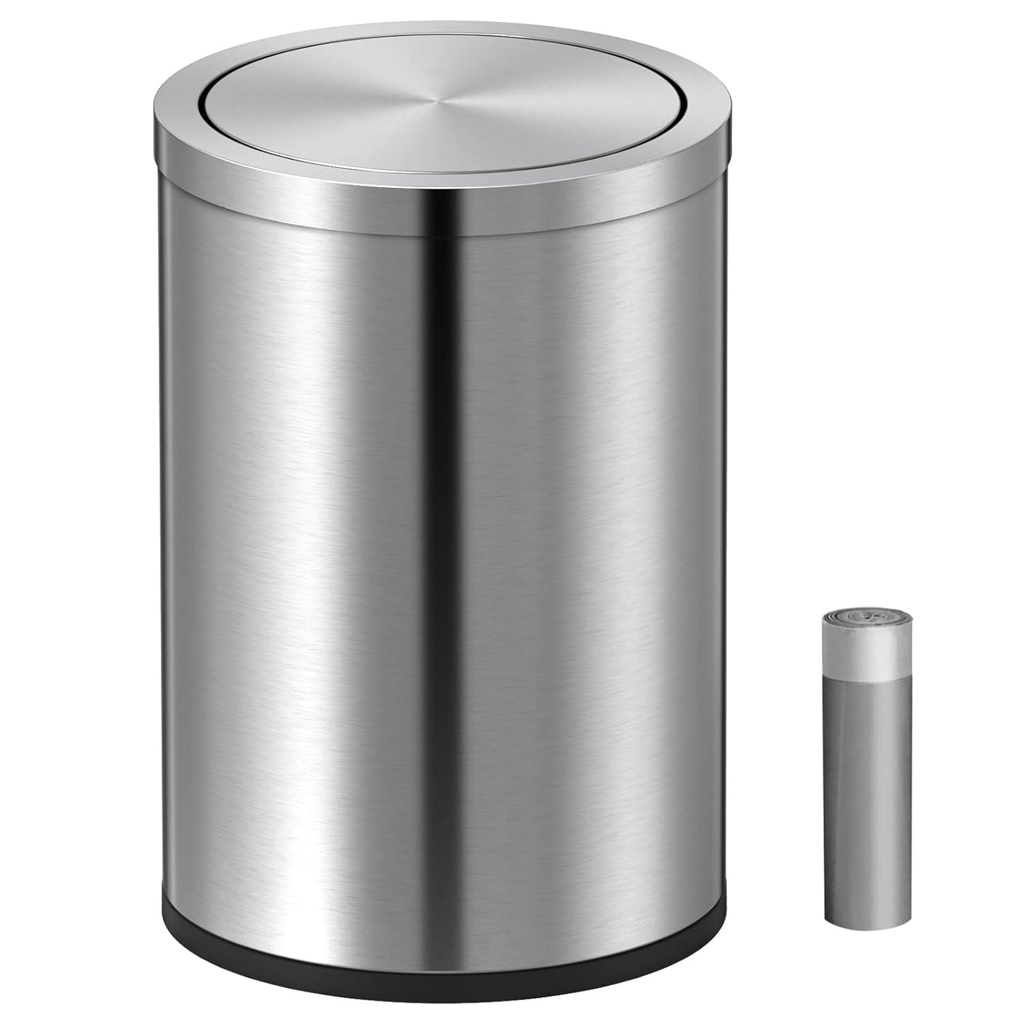 Mbillion Small Trash Can with Swing Lid 2.4 Gallons/9 Liter, Mini Trash Can with lid, Stainless