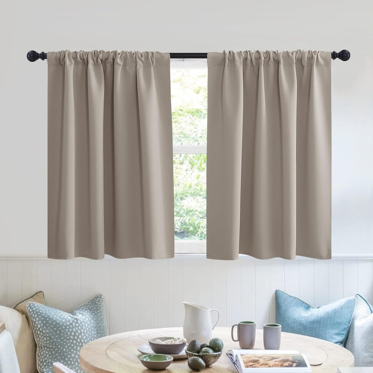 RYB HOME Bedroom Curtains Short - Blackout Privacy Energy Saving Curtains for RV Bunk Camper