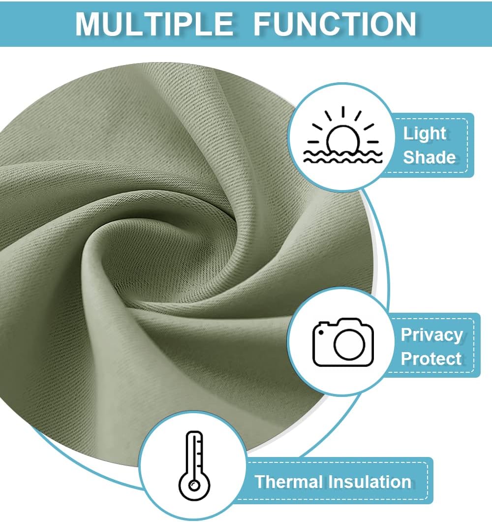 RYB HOME Small Curtains for Bathroom Windows, Blackout Blinds Shades for Bedroom Dorm Storage