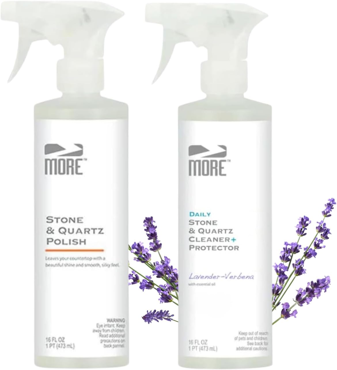 MORE - Twin Pack - Includes Stone & Quartz Cleaner + Polish - Granite, Quartz & Marble Cleaner &