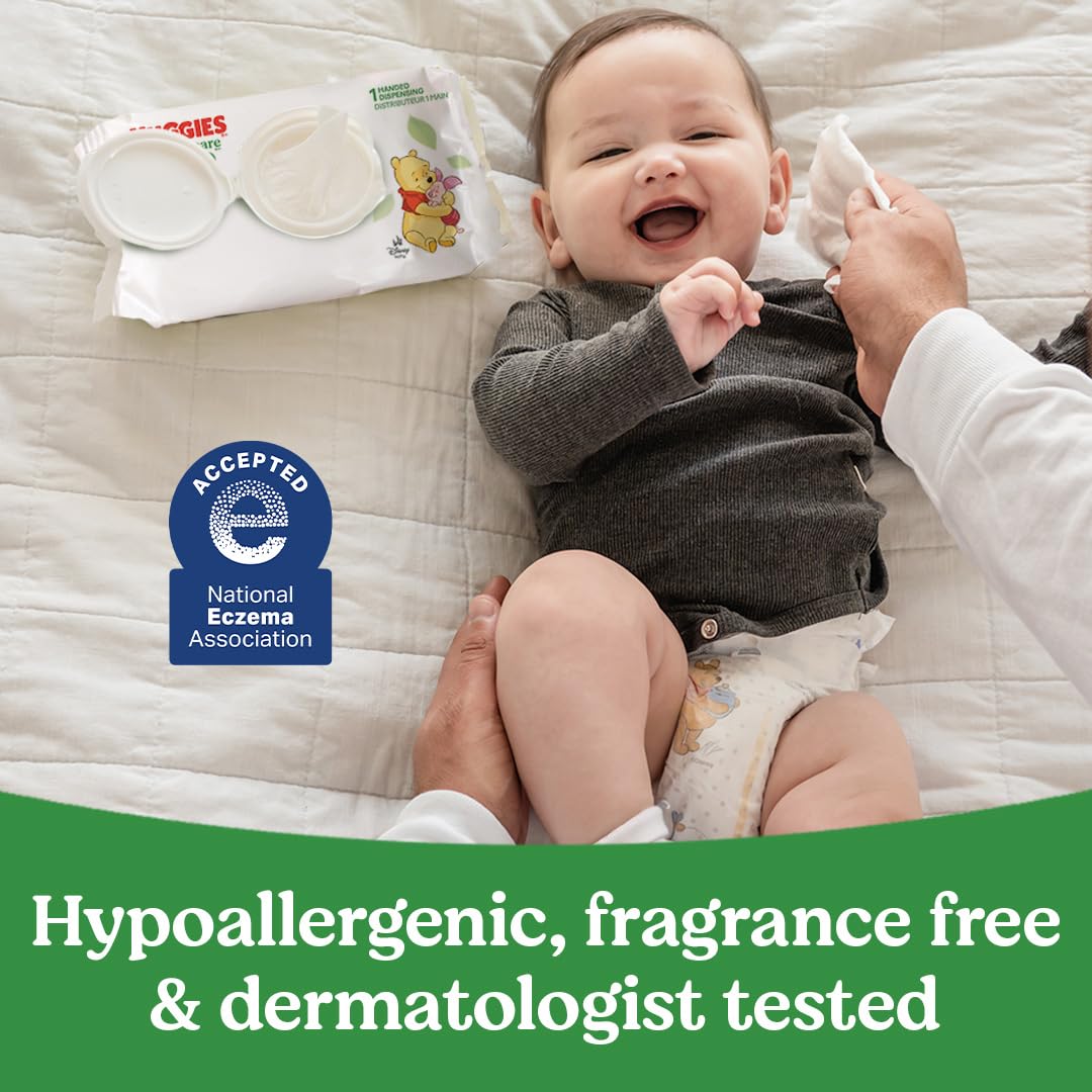 Huggies Natural Care Sensitive Baby Wipes, Unscented, Hypoallergenic, 99% Purified Water, 2 Refill