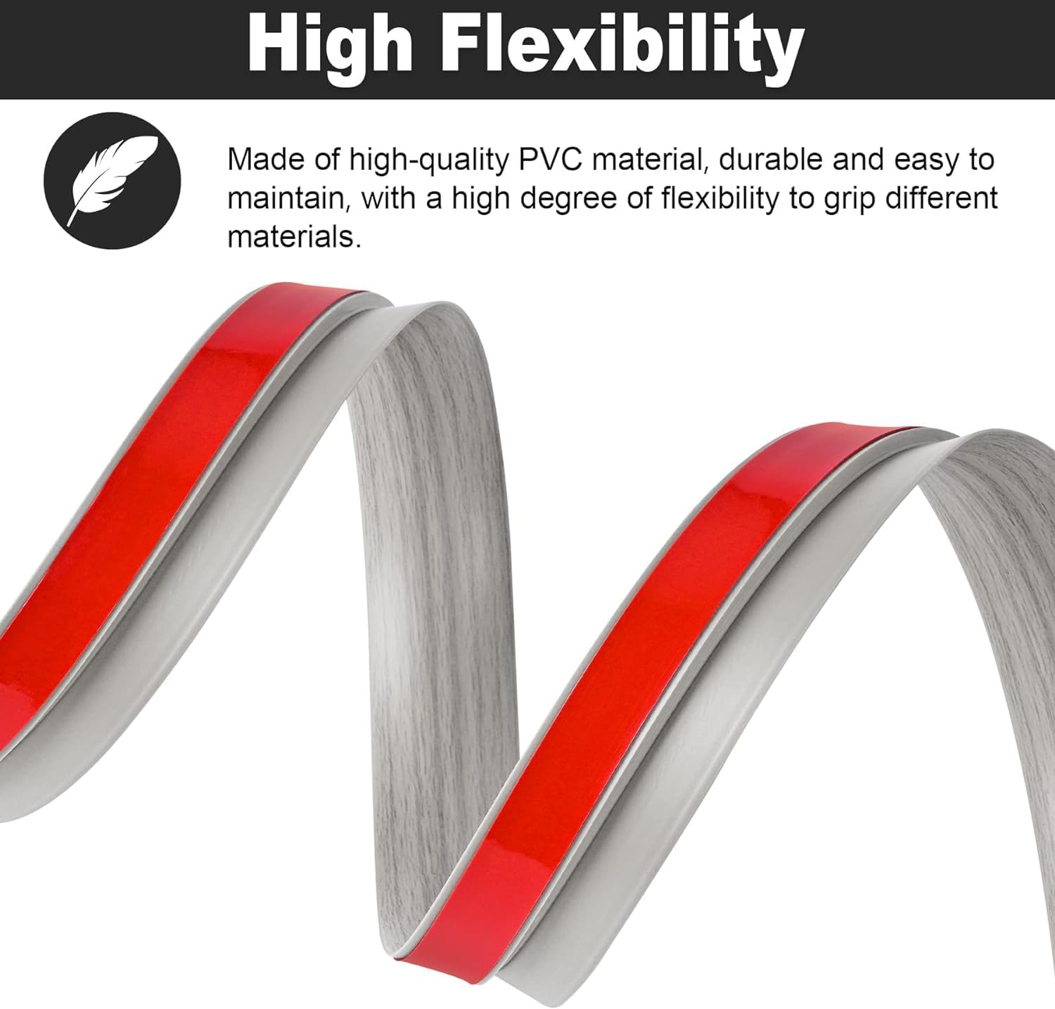 3.3Ft Carpet Floor Transition Strip, Self Adhesive Floor Edging Trim Strip, PVC Threshold Cover for