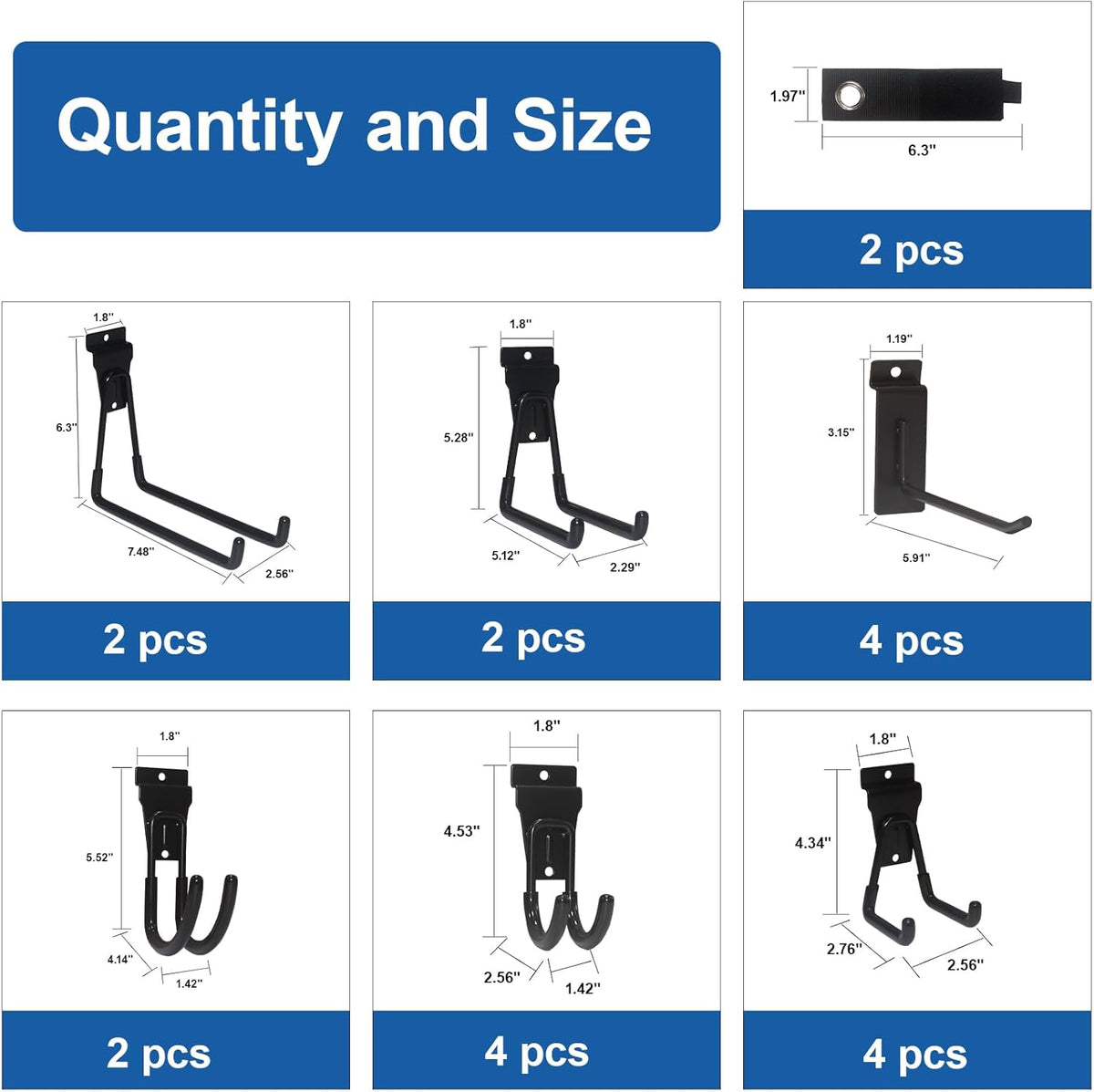 NeatiEase 20 PCS Slatwall Accessories Kit for Garage Rooms Shops Storage Organizing Display, Slat
