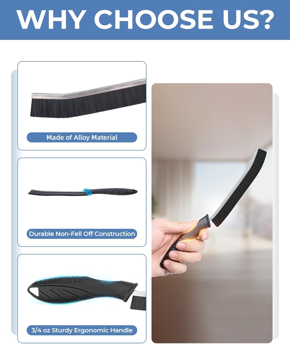 Crevice Cleaning Brushes, Cleaner Scrub Brush Tool for Hard to Reach Tight Space, Home Essentials