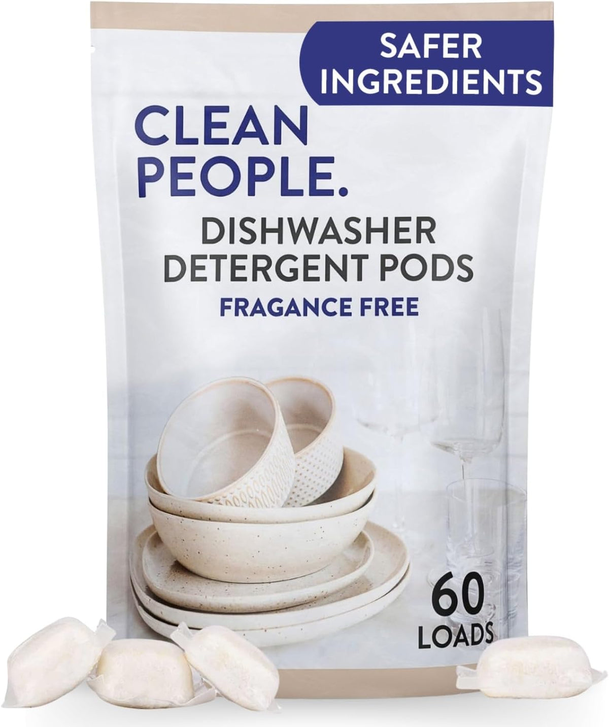 The Clean People Dishwasher Pods - Cuts Grease & Rinses Sparkling Clean - Residue-Free - Phosphate