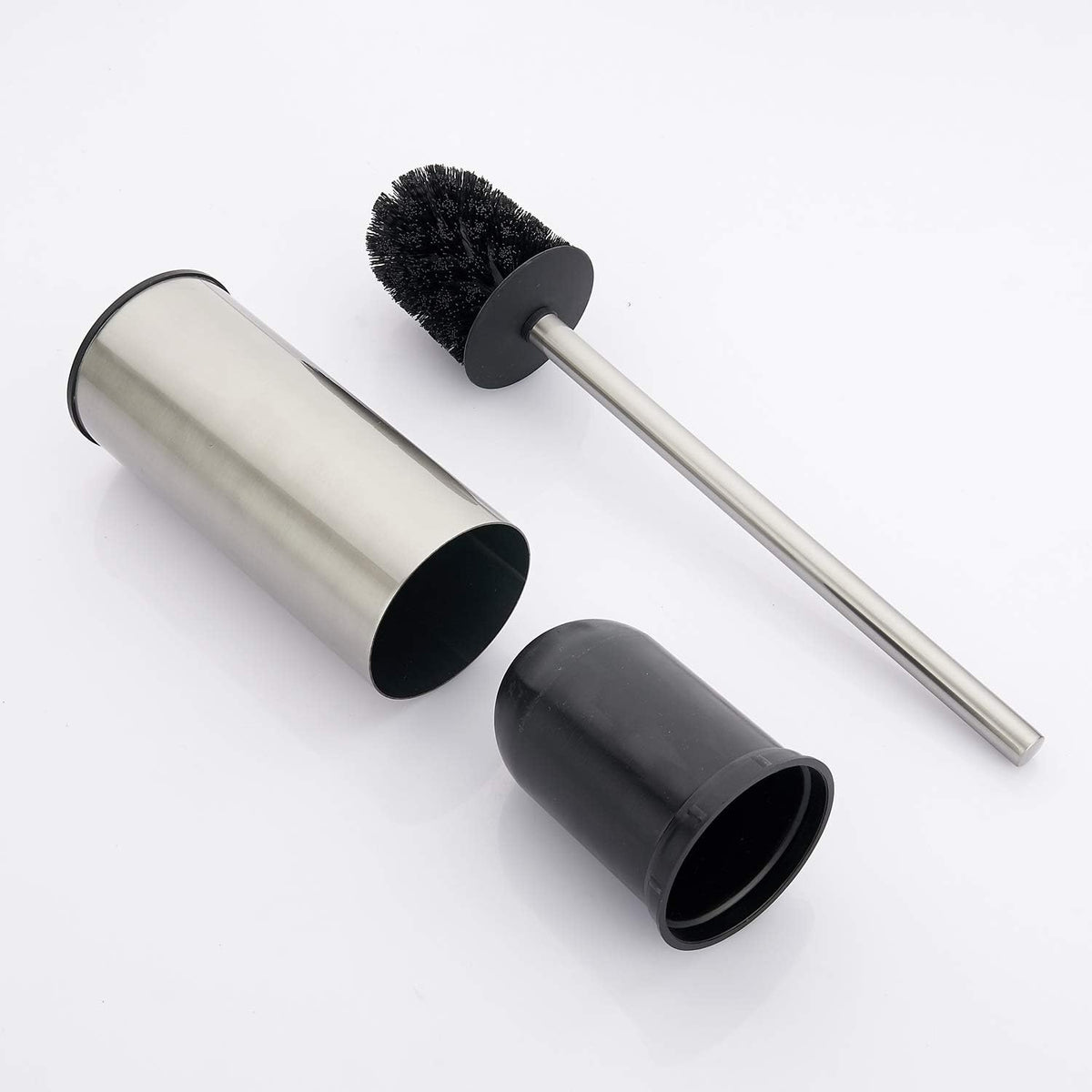 BGL Toilet Brush Holder Brushed Nickel, Stainless Steel 304 Brushed Nickel Round Freestanding