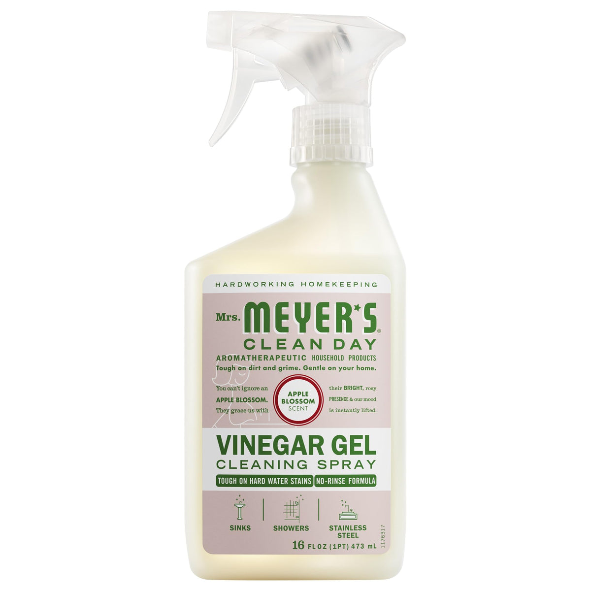 MRS. MEYER'S CLEAN DAY Vinegar Gel Cleaning Spray, Apple Blossom, 16 fl oz