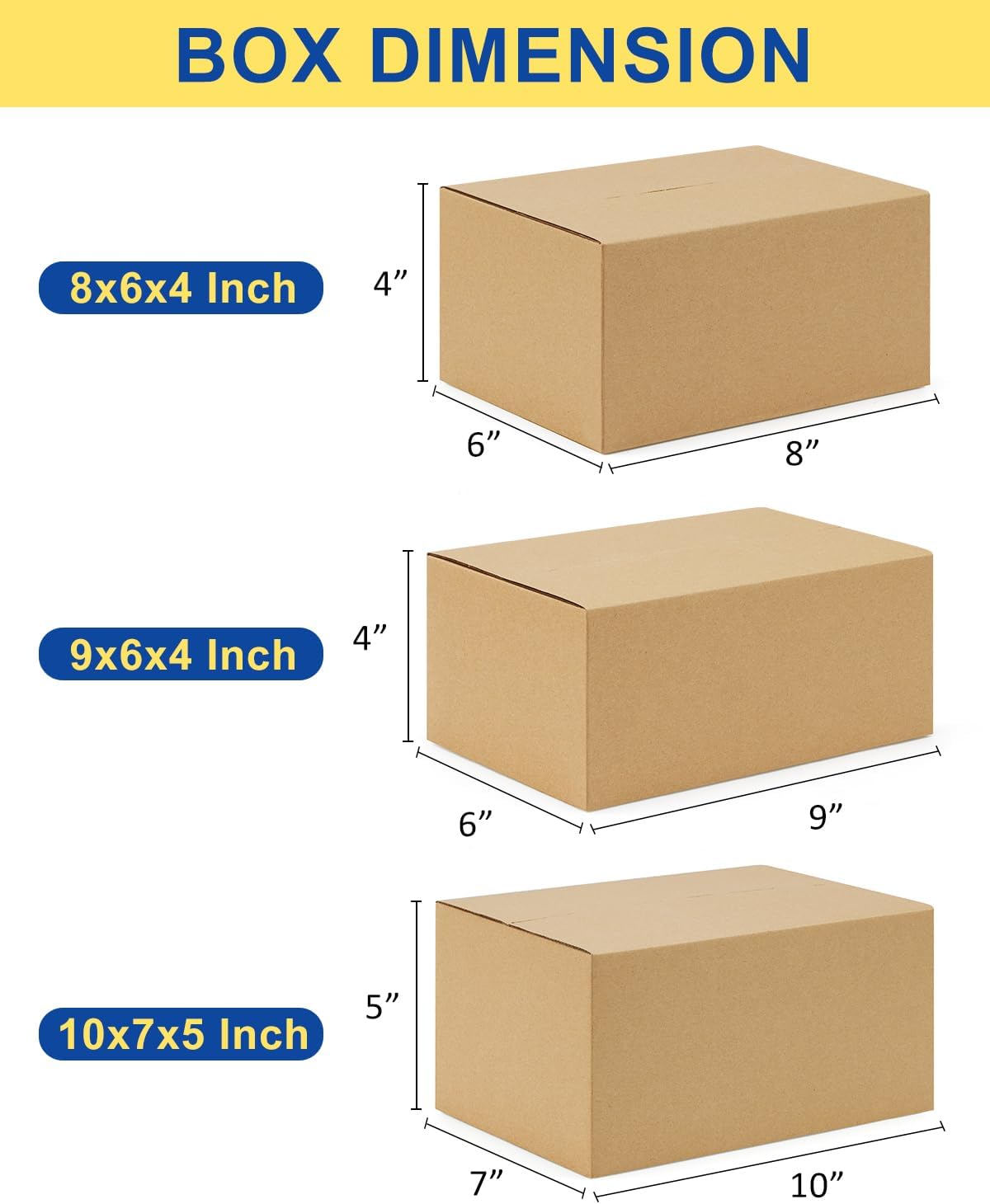 Assorted-Sizes-Shipping-Boxes-45-Pack: 8x6x4 & 9x6x4 & 10x7x5 Small-Shipping-Boxes-Mailers, Brown