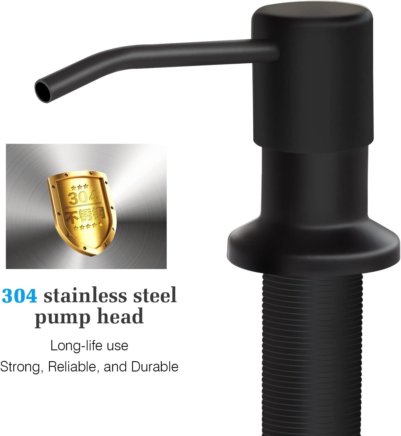 Soap Dispenser for Kitchen Sink and Extension Tube Kit, Stainless Steel Countertop SoapDispenser