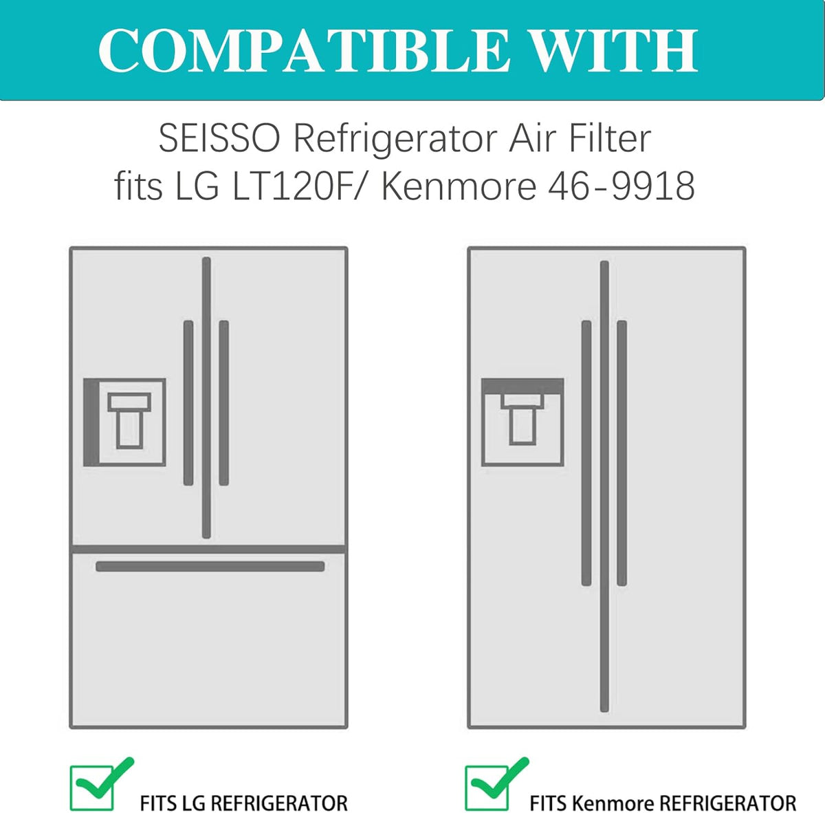 SEISSO LT120F Fresh Refrigerator Air Filter Replacement for LG, Compatible with Kenmore - Freshen