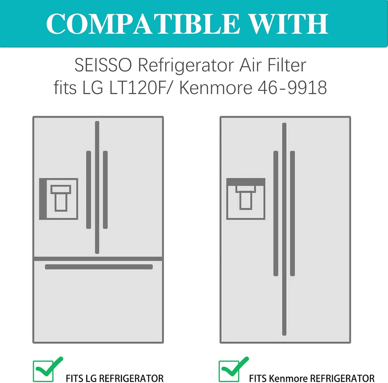 SEISSO LT120F Fresh Refrigerator Air Filter Replacement for LG, Compatible with Kenmore - Freshen