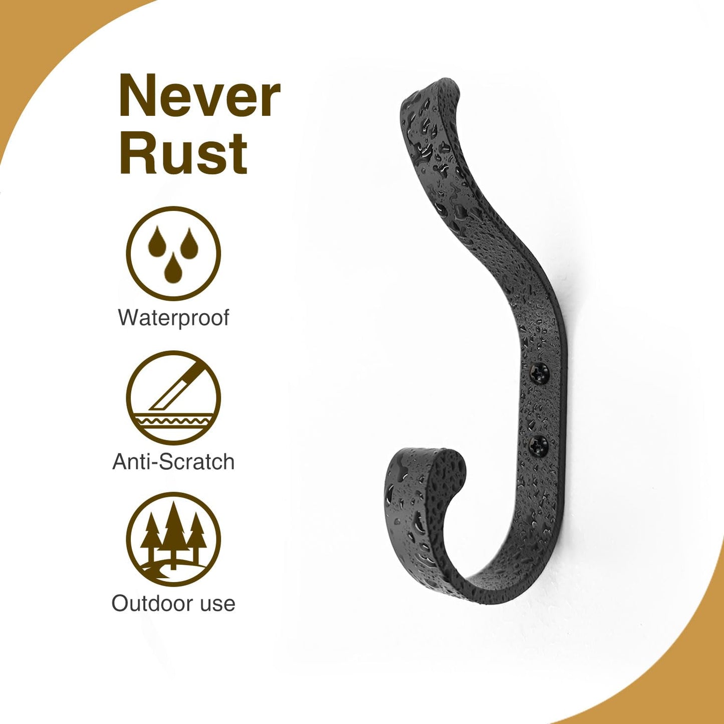 bussdis Coat Hooks Wall Mount for Hanging, Heavy Duty Backpack Hooks for Wall, Hold up to 30 lbs