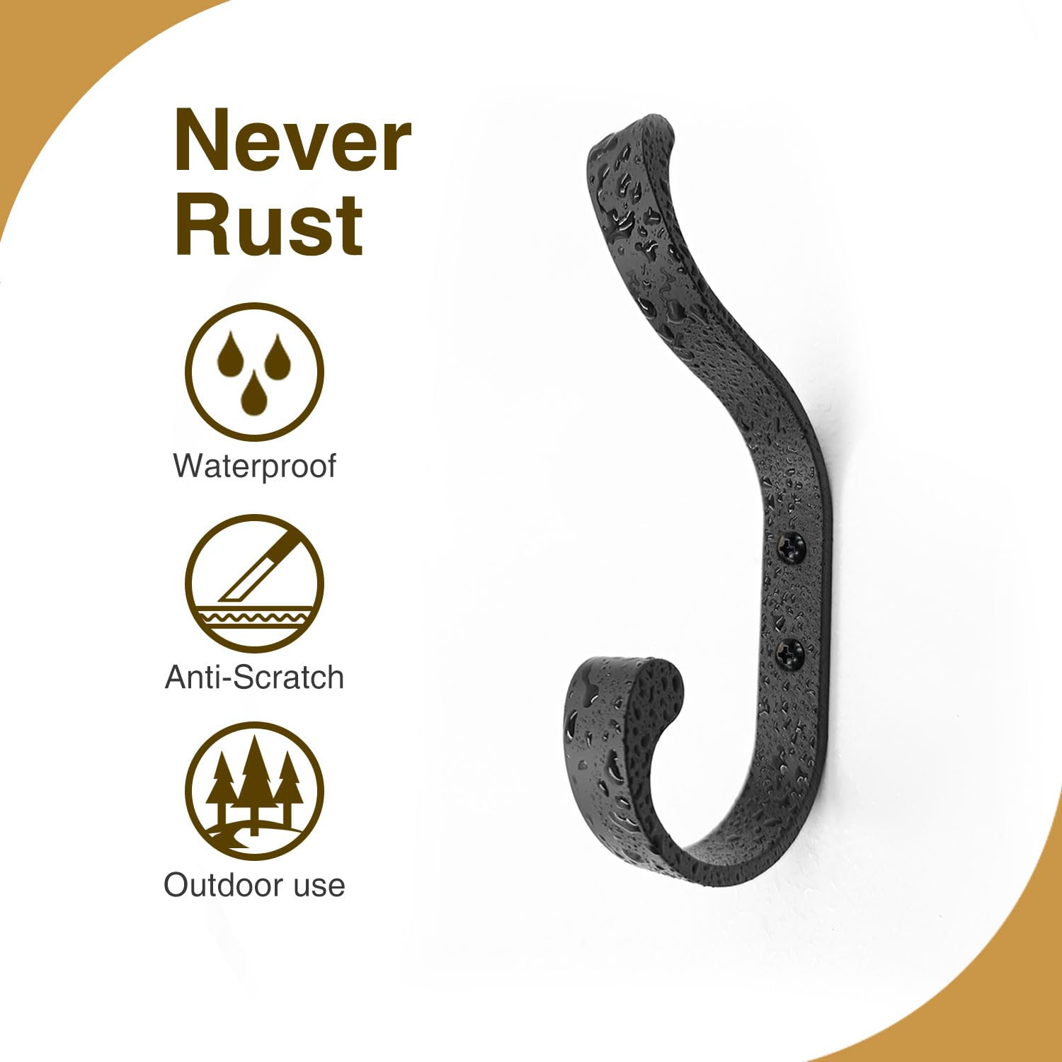 bussdis Coat Hooks Wall Mount for Hanging, Heavy Duty Backpack Hooks for Wall, Hold up to 30 lbs