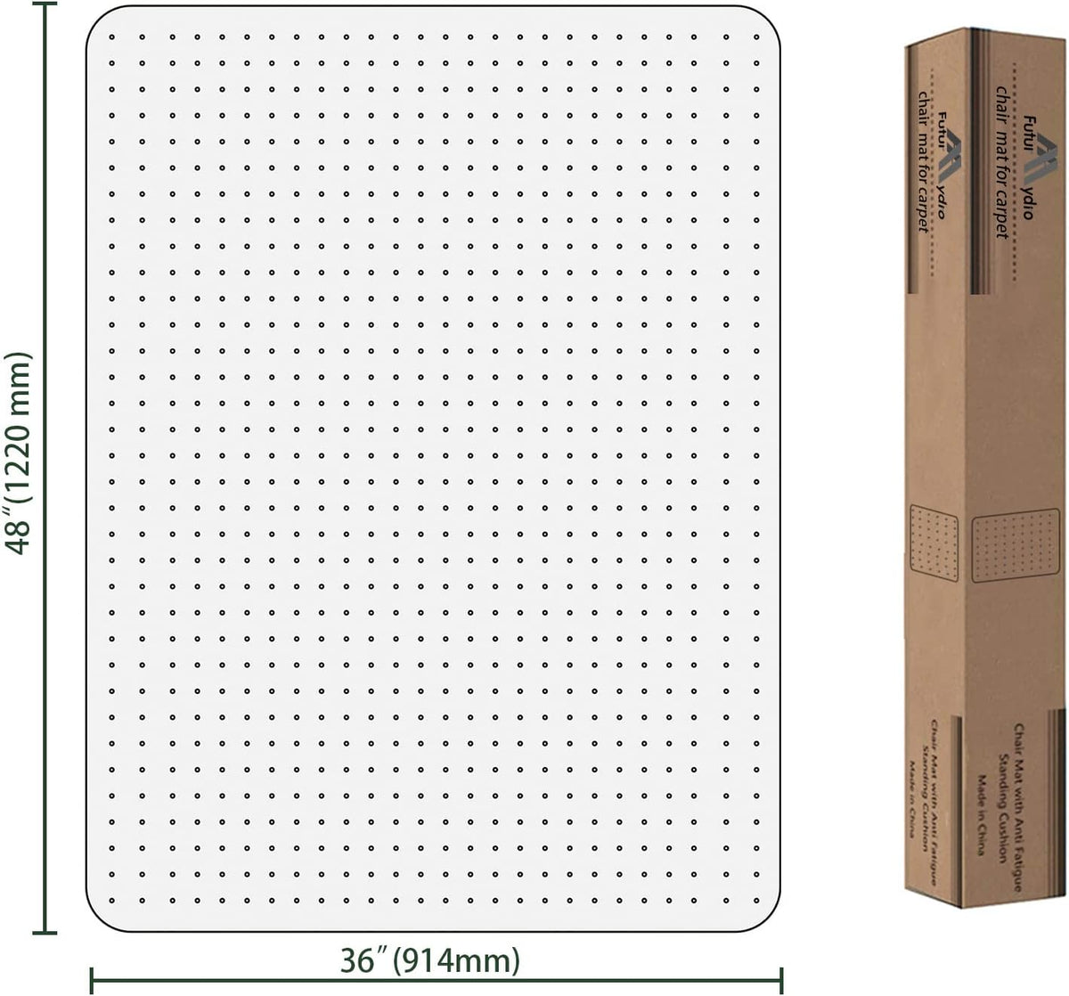 FuturHydro Office Chair Mat for Low Pile Carpet, 48" x 36" Clear Computer Desk Chair Mats for