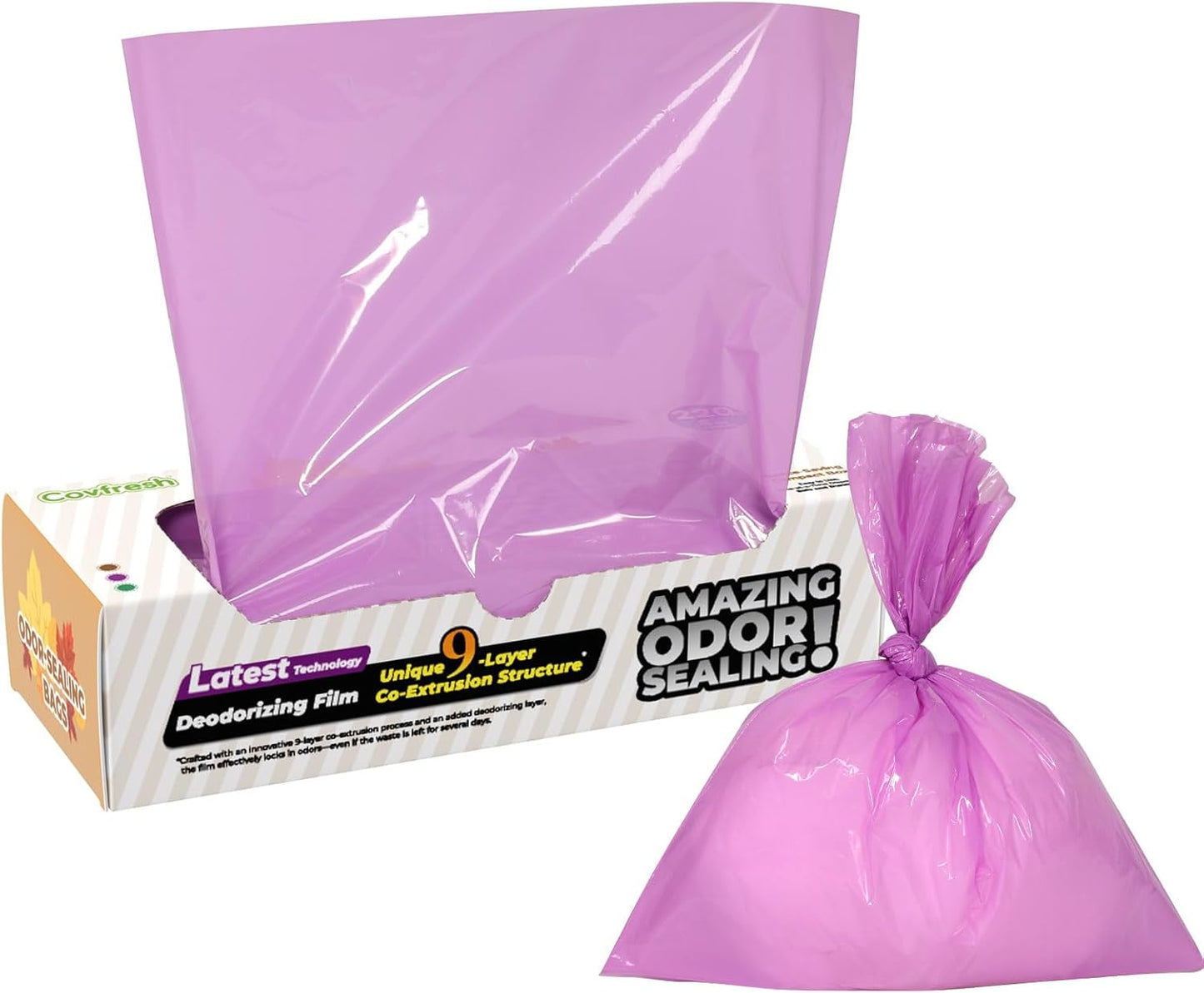 Odor Sealing Small Trash Bags Home & Food Use L-90 Count Disposable Bags, Durable and Unscented