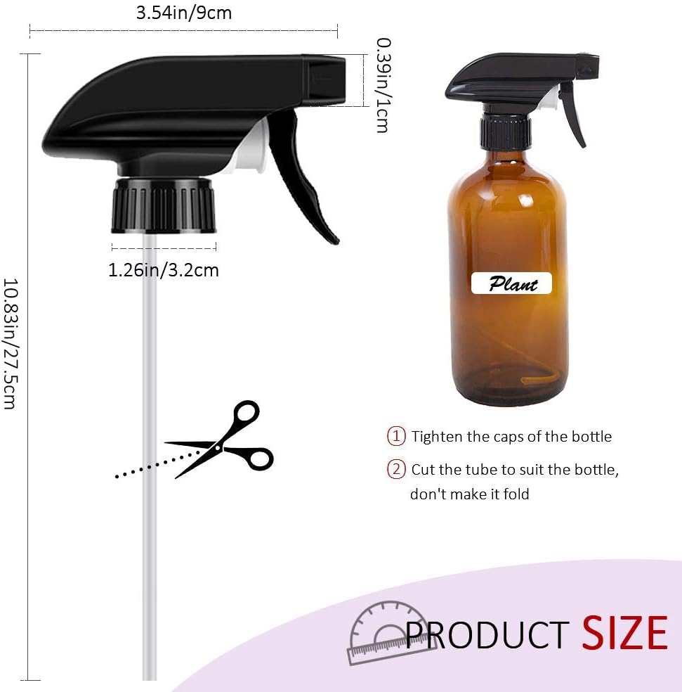 AMORIX 50PCS Spray Bottle Tops Black Trigger Sprayer Heavy Duty Replacement Nozzle with Mist Spray