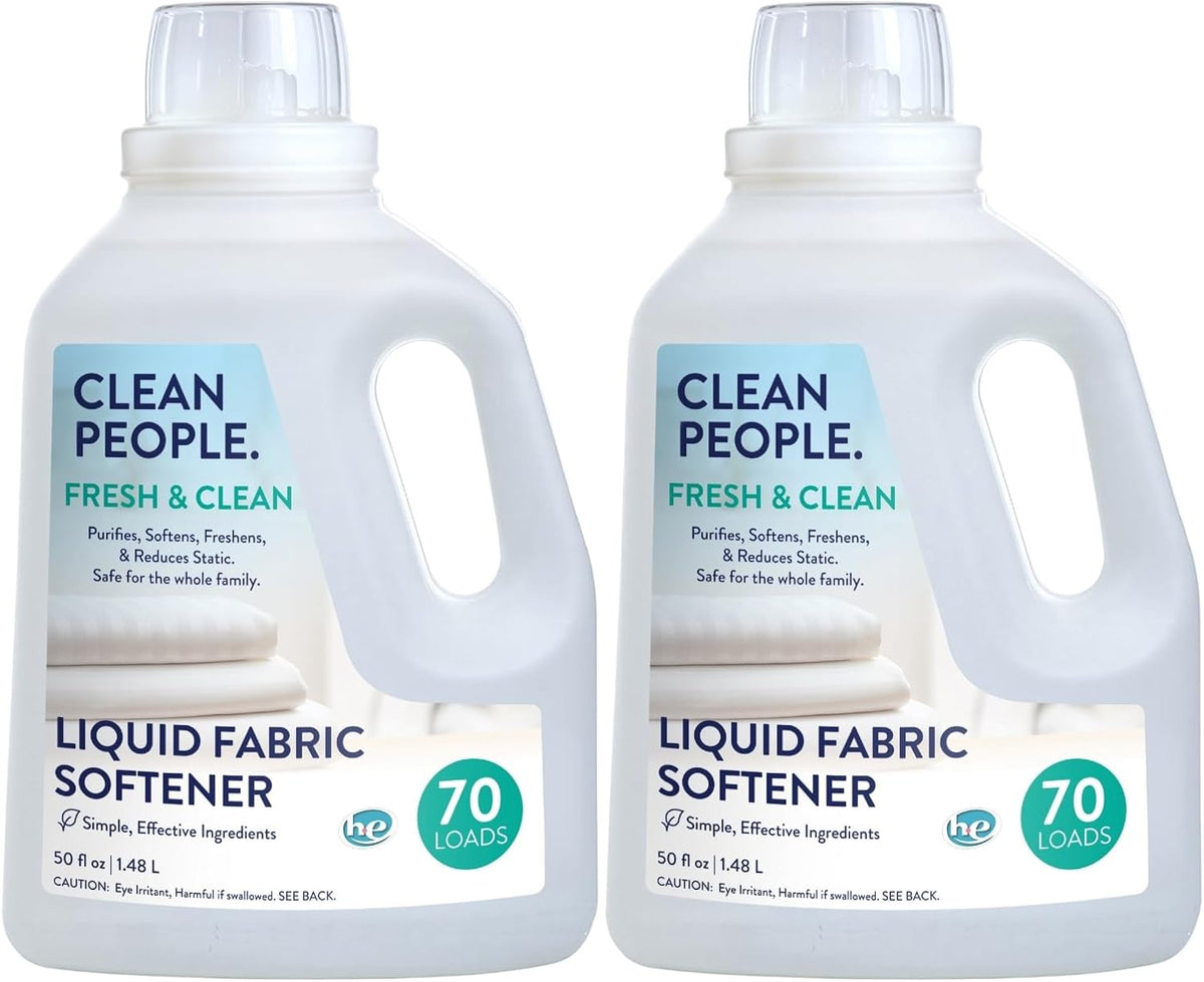 The Clean People Liquid Fabric Softener - Softens & Removes Static Cling - Vegan (100 Fl Oz, Fresh