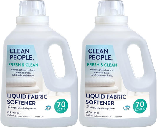 The Clean People Liquid Fabric Softener - Softens & Removes Static Cling - Vegan (100 Fl Oz, Fresh