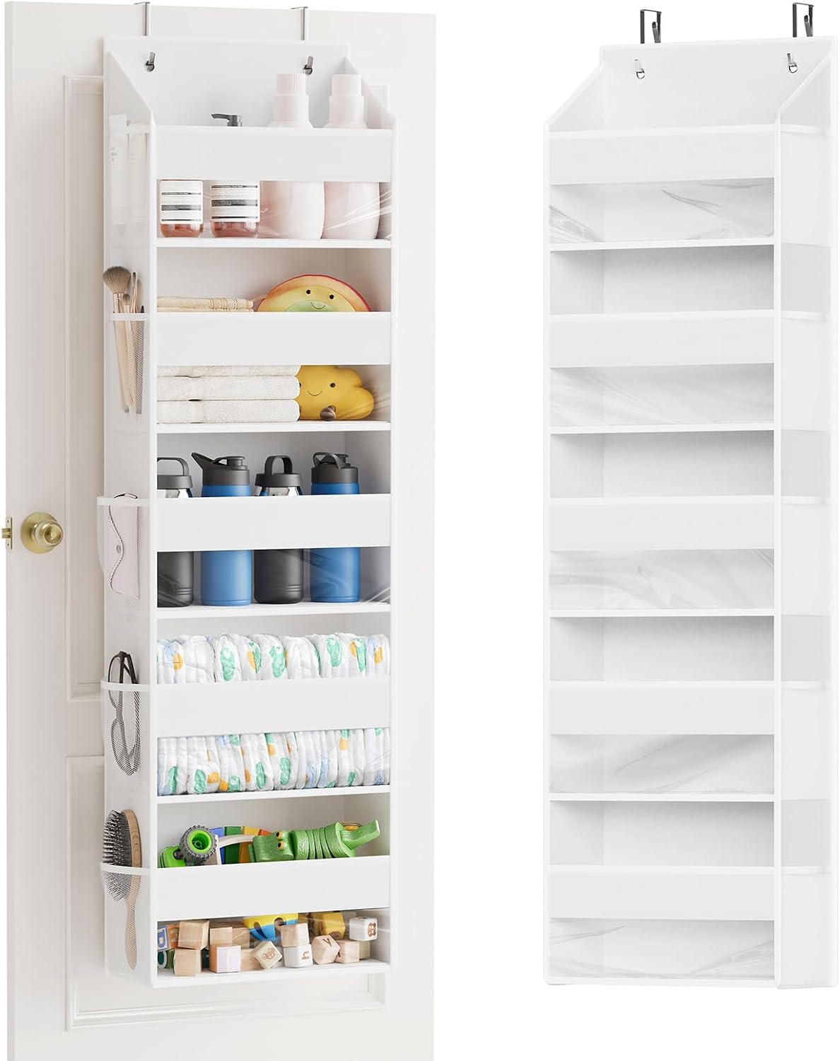 SpaceAid 1 Pack Over The Door Organizer with 5 Large Pockets and 10 Mesh Side Pockets, 5 Layers