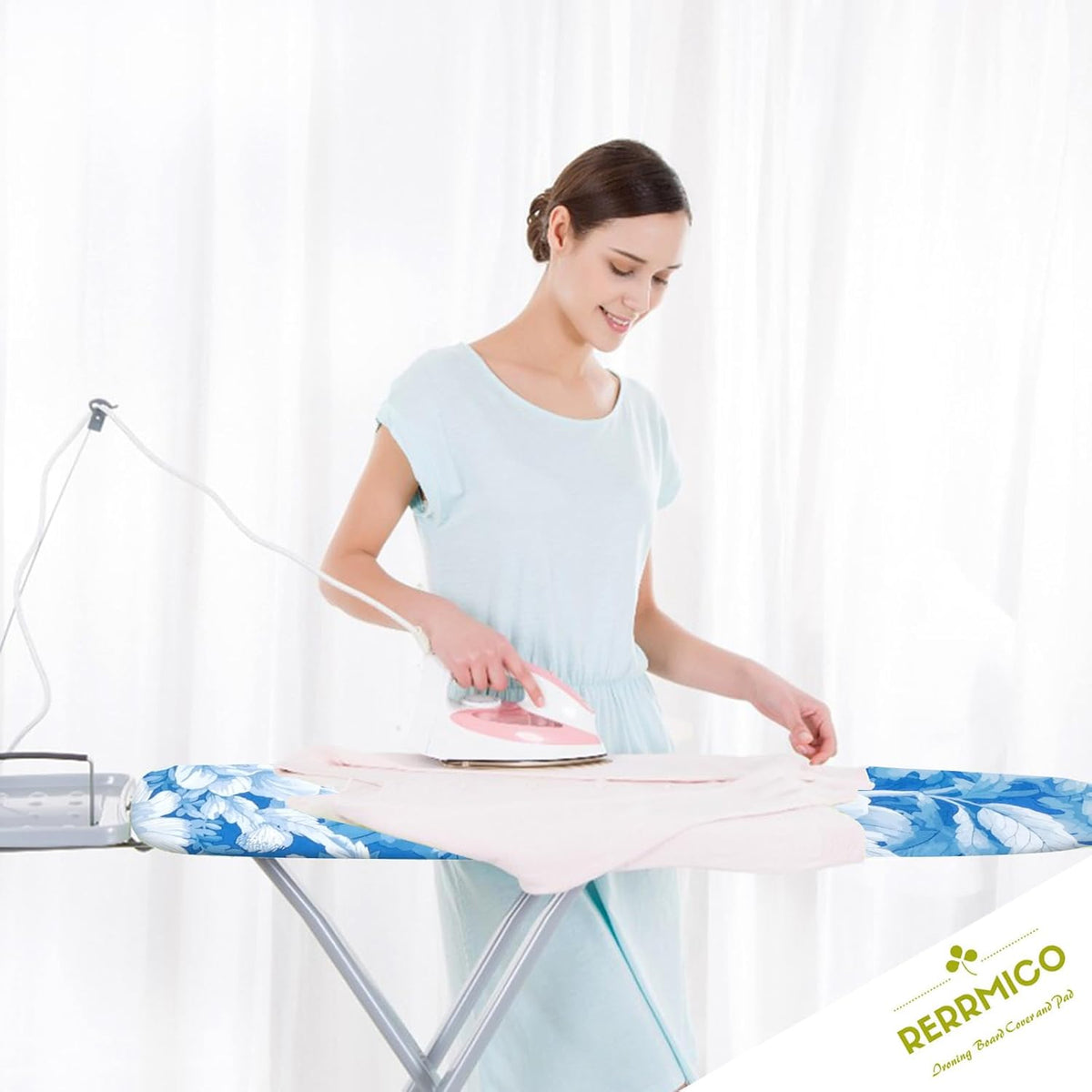 Ironing Board Cover and Pad 15x54 Inch Standard Ironing Board Cover with Elastic Edge and Hook and