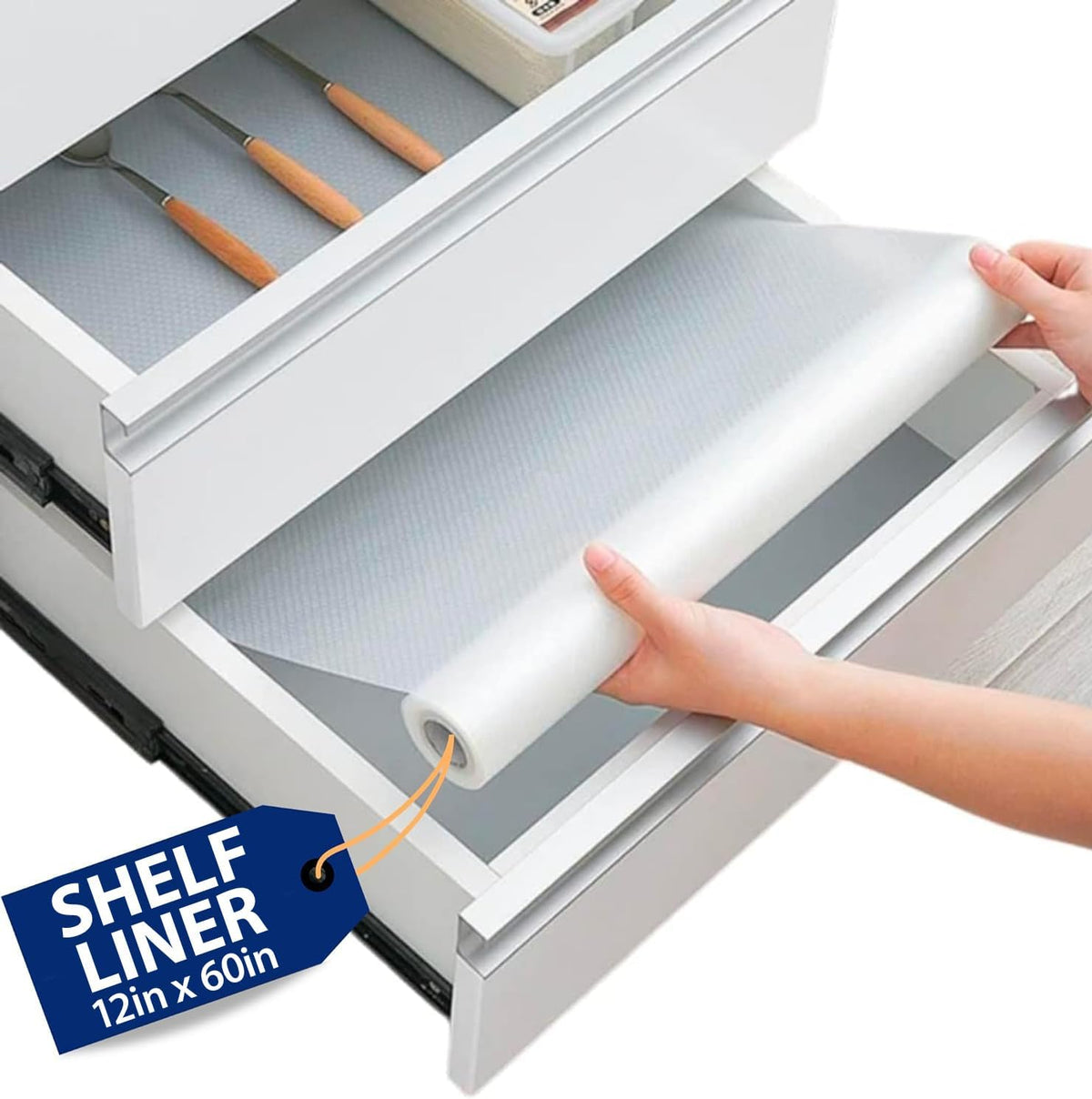 Shelf Liner Drawer Liner for Kitchen Cabinets Non-Adhesive by Linda’s Essentials (12 x 60 Inches)