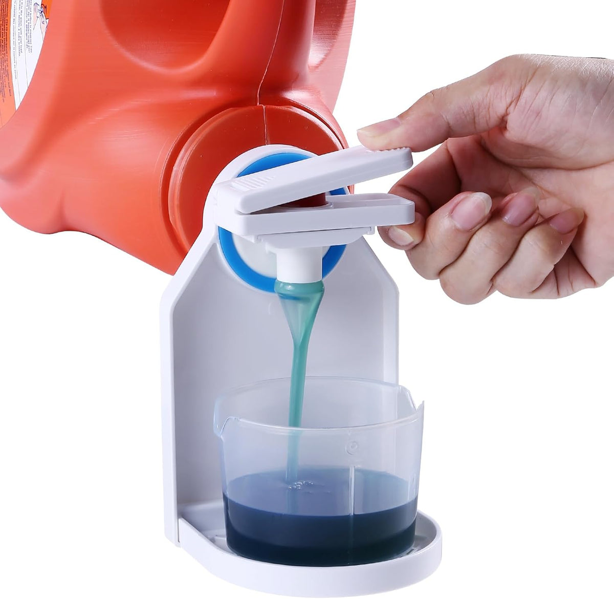 Laundry Detergent Dispenser Cup Holder & Nozzle Force-Saving Switch, Drip Catcher, Soap Dispenser