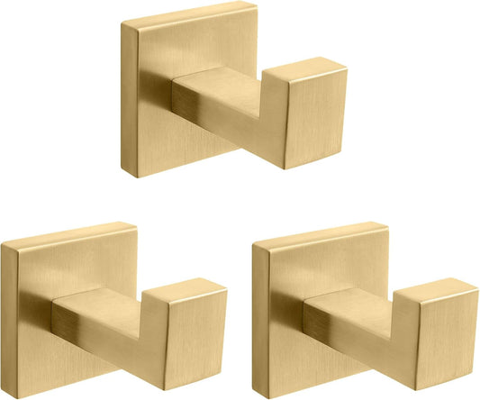 NearMoon Bath Towel Hooks -SUS304 Stainless Steel Square Clothes Robe Hooks Hanger, Heavy Duty Coat