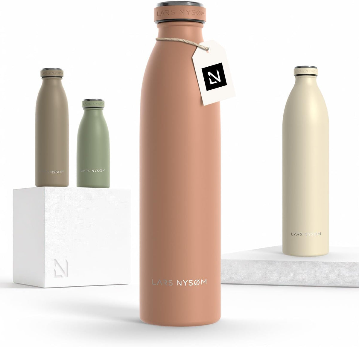 LARS NYSØM Stainless Steel Insulated Water Bottle 12oz 17oz 25oz 34oz 51oz | Insulated Thermo Flask