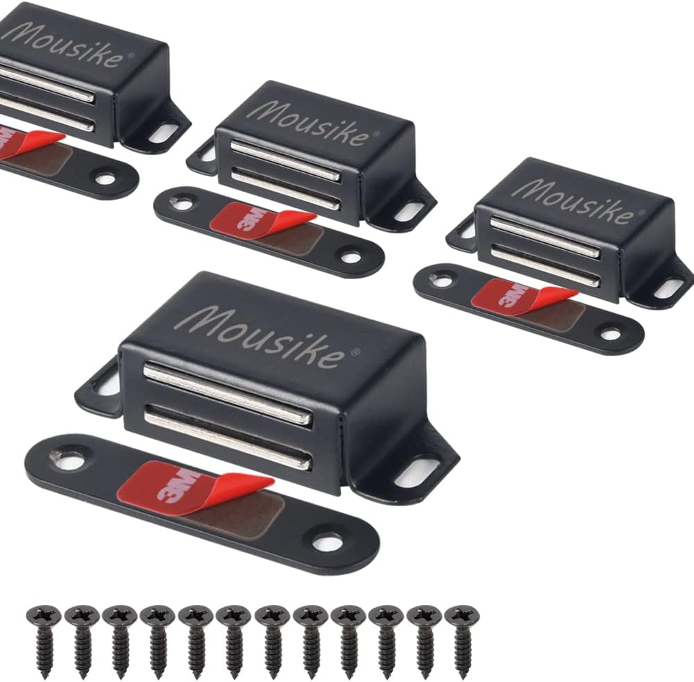 Mousike Cabinet Magnets 30lb Black Door Magnets with Strong Magnetic for Kitchen Cupboard Wardrobe