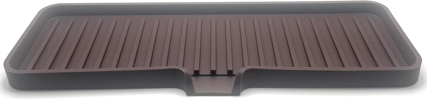 Happitasa Silicone Soap Dish Tray and Sponge Holder with Drain Chute | Bathroom and Kitchen Sink