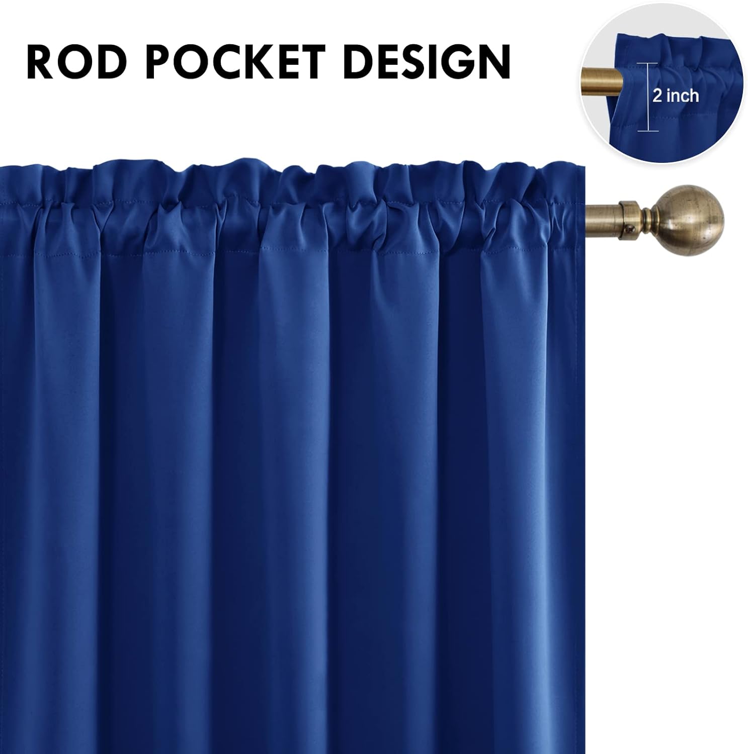 DWCN Blackout Curtains for Bedroom – Rod Pocket Thermal Insulated Noise Reducing Noise Reducing