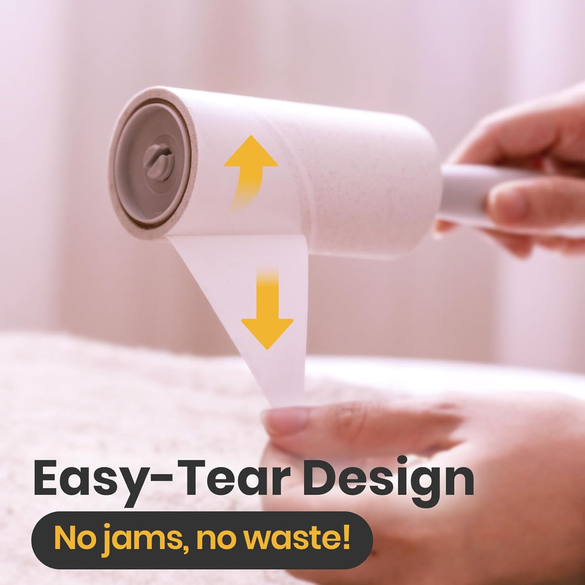 DELOMO Lint Roller 600 Sheets (2 Rollers + 4 Refills) - Lint Rollers for Pet Hair Extra Sticky